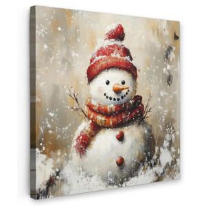 MuchoWow OBRAZ NA PLÁTNE Snehuliak - Zima - Sneh - Béžová 20x20 cm vyobraziť