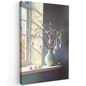 MuchoWow OBRAZ NA PLÁTNE Zátišie - Váza - Veľkonočná vetva 80x120 cm vyobraziť