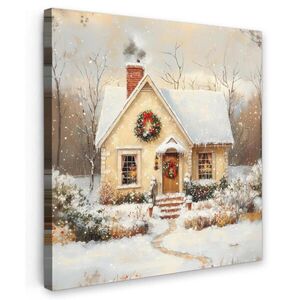 MuchoWow OBRAZ NA PLÁTNE Vianoce - Domov - Zima - Sneh 20x20 cm vyobraziť