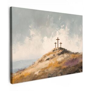 MuchoWow OBRAZ NA PLÁTNE Kopce - Abstrakt - Kresťanstvo - Kríž 80x60 cm vyobraziť