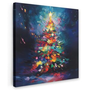 MuchoWow OBRAZ NA PLÁTNE Vianočný stromček - Vianoce - Abstraktné - Farebné 20x20 cm vyobraziť
