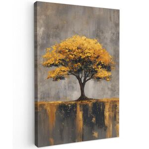 MuchoWow OBRAZ NA PLÁTNE Strom - listy - zlaté - abstraktné 80x120 cm vyobraziť