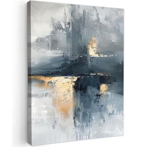 MuchoWow OBRAZ NA PLÁTNE Umenie - sivé - zlaté - abstraktné 60x80 cm vyobraziť