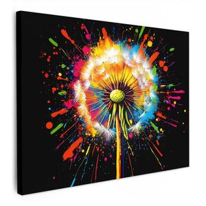 MuchoWow OBRAZ NA PLÁTNE Púpava - Graffiti - Farebné - Kvety - Príroda 80x60 cm vyobraziť