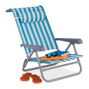 Relaxdays LEHÁTKO modro-biele pruhované skladacie vyobraziť