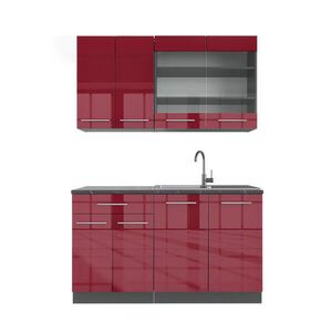 Vicco JEDNOLÔŽKOVÁ KUCHYŇA Fame-Line Bordeaux vysoký lesk/antracit 140 cm bez pracovnej dosky vyobraziť