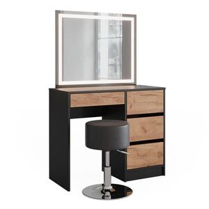 Vicco TOALETNÝ STOLÍK Sherry Antracit/zlatý dub 90 x 75 cm so zrkadlom LED a stoličkou vyobraziť