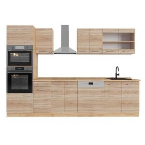 Vicco KUCHYNSKÝ KÚT R-Line Dub Sonoma/Goldkraft 300 cm s vysokou skrinkou, bez pracovnej dosky vyobraziť