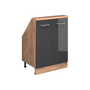 Vicco KUCHYNSKÁ SKRIŇA PRE ŠIKMÉ STRECHY R-Line Antracit vysoký lesk 60 cm s 2 dverami vyobraziť