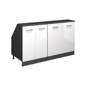 Vicco KUCHYNSKÁ SKRIŇA PRE ŠIKMÉ STRECHY R-Line Biely vysoký lesk 140 cm Súprava 2 korpusov skrine hĺbka 60 cm vyobraziť