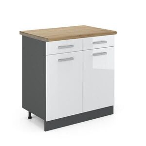Vicco KUCHYNSKÁ SPODNÁ SKRINKA R-Line Biely vysoký lesk 80 cm , AP Oak vyobraziť