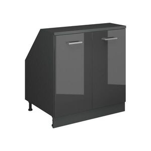 Vicco KUCHYNSKÁ SKRIŇA PRE ŠIKMÉ STRECHY R-Line Antracit vysoký lesk 80 cm s 2 dverami, korpus skrine hĺbka 60 cm vyobraziť