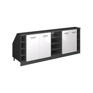 Vicco ŠATNÍKOVÁ ZOSTAVA PRE ŠIKMÉ STRECHY Rion Biely vysoký lesk 210 cm Súprava 5 korpusov skrine hĺbka 60 cm vyobraziť