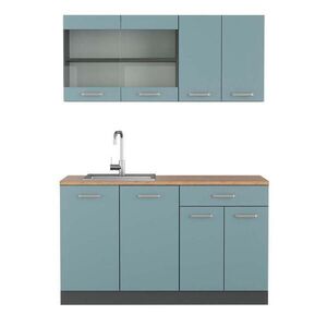 Vicco JEDNOLÔŽKOVÁ KUCHYŇA R-Line Modrošedá 140 cm , AP Oak vyobraziť