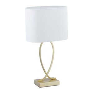 Relaxdays LAMPA Zlatá Biela stolná textilné tienidlo E27 vyobraziť