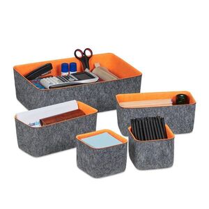 Relaxdays ORGANIZÉR Sivá oranžová do zásuvky 5-dielny filc vyobraziť