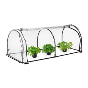 Relaxdays PARENISKO Transparentné Čierne PVC 189 cm vyobraziť