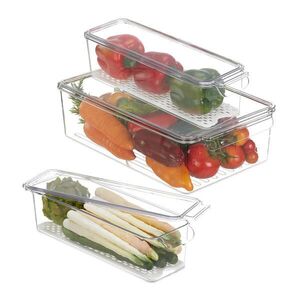 Relaxdays ORGANIZÉRY Transparentná Biela 3-dielny-set plast s vekom 11x23x37, 5 cm vyobraziť