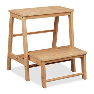 Relaxdays STUPIENOK Prírodný bambus skladací 2-stupňový 48 cm vyobraziť