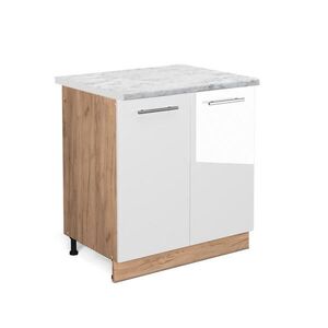 Vicco SPODNÁ SKRINKA POD DREZ Fame-Line Biely vysoký lesk 80 cm , AP Marble vyobraziť