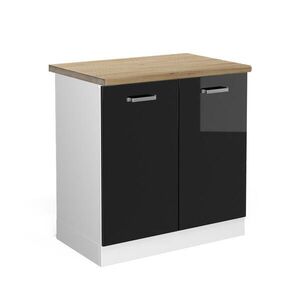 Vicco SPODNÁ SKRINKA POD DREZ R-Line Čierny vysoký lesk 80 cm , AP Oak vyobraziť