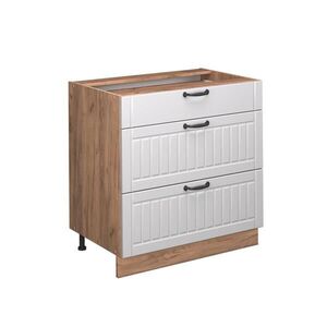 Vicco KUCHYNSKÁ SPODNÁ SKRINKA Fame-Line Biely vidiecky dom 80 cm s 3 zásuvkami, AP mramor vyobraziť