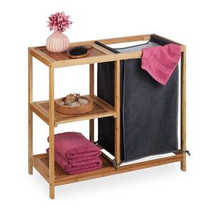 Relaxdays KÔŠ Prírodný Sivý bambus 3 police 65 cm vyobraziť