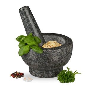 Relaxdays MAŽIAR Sivá žula s tĺčikom 250 ml vyobraziť