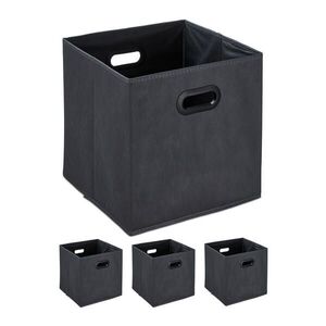 Relaxdays KRABICA Antracit 4-ks-Set netkaná textília skladacia 32x33x33 cm vyobraziť