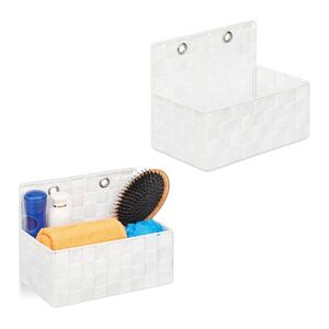Relaxdays KOŠÍKY Biele 2-dielny-set na zavesenie vyobraziť