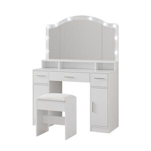 Vicco TOALETNÝ STOLÍK Lumira biely 110 cm so zrkadlom LED a stoličkou vyobraziť