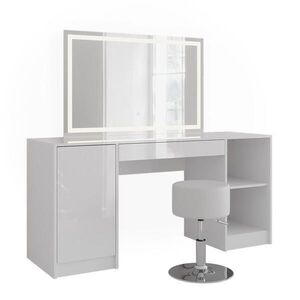 Vicco TOALETNÝ STOLÍK Sherry Biela/biela s vysokým leskom 158.2 cm s LED zrkadlom a stoličkou vyobraziť