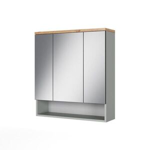 Vicco KÚPEĽŇOVÁ ZRKADLOVÁ SKRINKA Eden Šedá 70 x 77.5 cm s 3 zrkadlovými dvierkami vyobraziť