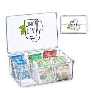 Relaxdays DÓZA Transparentná na čaj plast 6 priehradiek 21, 5 cm vyobraziť