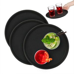 Relaxdays PODNOS Čierny 3-dielna-sada 28 cm vyobraziť