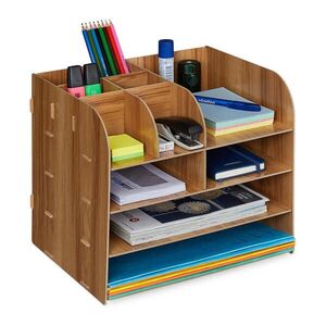 Relaxdays ORGANIZÉR Tmavohnedý MDF 10 priehradiek 27, 5 cm vyobraziť