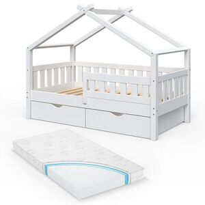 VitaliSpa DOMÁCA POSTEĽ Design biely 80x160 cm s 2 zásuvkami a matracom vyobraziť