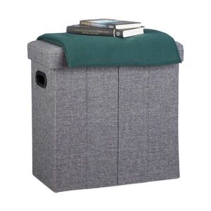 Relaxdays TABURET Tmavosivá skladací s úložným priestorom 49, 5 cm vyobraziť