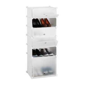 Relaxdays BOTNÍK Biely plast modulárny 6 priehradiek 126 cm vyobraziť