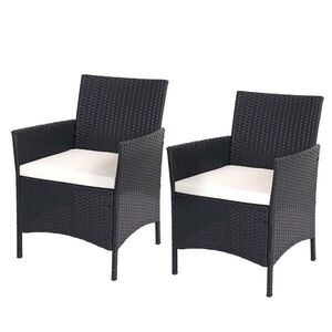 MCW POLY-RATTAN KRESLO HALDEN Antracitová, krémovo biela, sada 2 ks vyobraziť