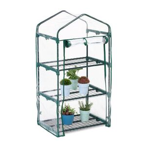Relaxdays SKLENÍK Zelený Transparentný PVC fólia vyobraziť
