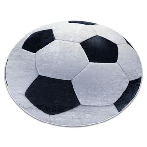 rugsX BAMBINO 2139 umývací okrúhly koberec - Futbal pre deti protišmykový - čierna / bílá 100 cm vyobraziť
