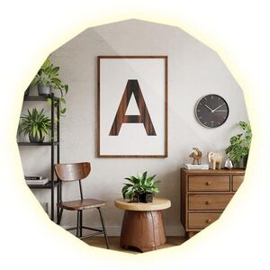 TULUP ZRKADLO Polygonálne 50x50 cm LED 4000K neutrálne svetlo vyobraziť