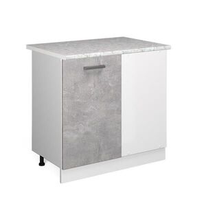 Vicco UNIVERZÁLNA ROHOVÁ SKRIŇA R-Line betón 86 cm s dvierkami, s pracovnou doskou vyobraziť