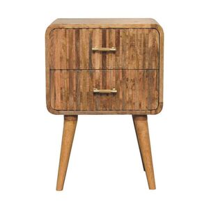 Artisan Furniture DRÁŽKOVANÝ nočný stolík T-Bar, béžový vyobraziť