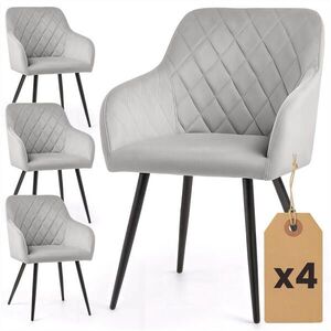 RAUMHIRSCH FURNITURE ČALÚNENÁ STOLIČKA, sada 4 ks, kovové nohy, šedá, čierna, 54, 5/82/58 vyobraziť
