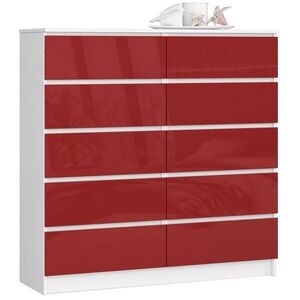 RAUMHIRSCH FURNITURE KOMODA Biela, Červená lesklá 121/120/40 vyobraziť