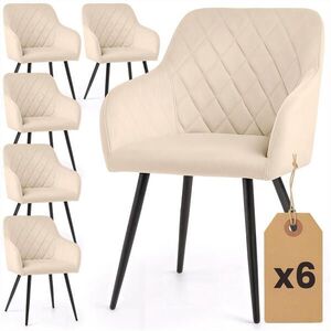 RAUMHIRSCH FURNITURE ČALÚNENÉ STOLIČKY, sada 6 ks, kovové nohy, béžová, čierna 54, 5/82/58 vyobraziť