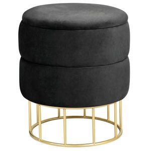 RAUMHIRSCH FURNITURE ČALÚNENÝ TABURET Čierny 37/42/37 vyobraziť