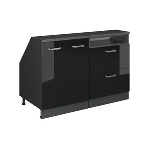 Vicco SKRIŇOVÁ SÚPRAVA SO ŠIKMOU STRECHOU Rion Čierny vysoký lesk 120 cm Súprava 2 korpusov skrine hĺbka 60 cm vyobraziť